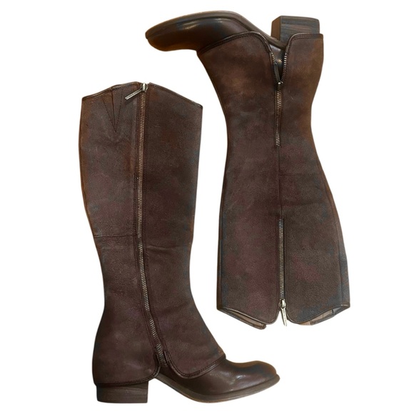 Donald J. Pliner Devi Leather Dark Brown Boots Like New! 6.5 - Picture 2 of 10